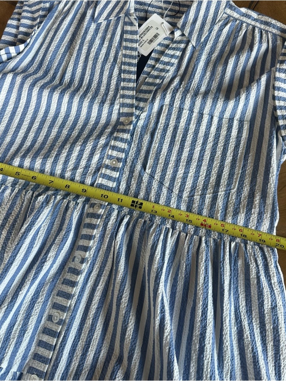 Veronica Beard Trisha Stripe Cotton Shirtdress Lined Mini Dress Summer Womens L - Picture 5 of 9